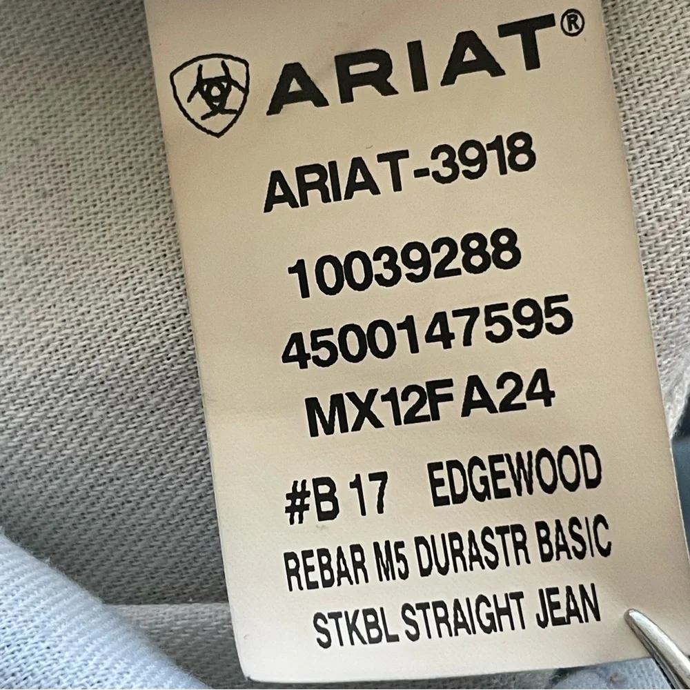 Ariat Jeans mens 30X30 Light wash TuRebar Durastr Basic M5 Straight Leg  Stretch